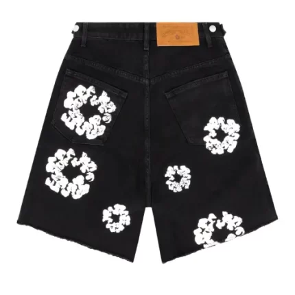 Denim Tears Cotton Wreath Jean Shorts Black.