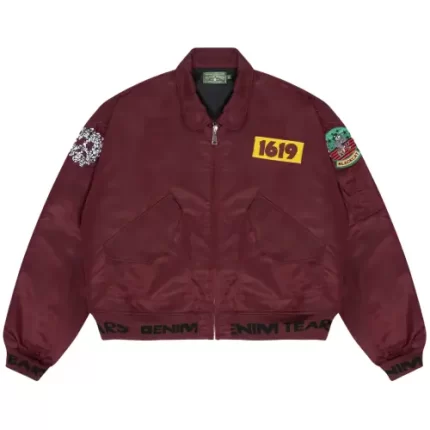 Denim Tears Trans Atlantic Flight Jacket Maroon